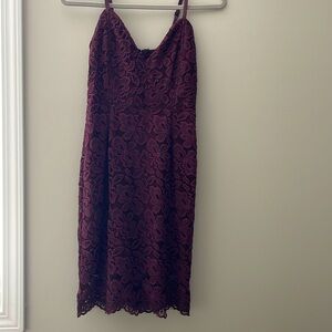 Plum Purple Lace Mini Dress